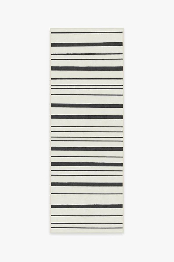 Hudson Stripe Black Rug | Ruggable US | Ruggable