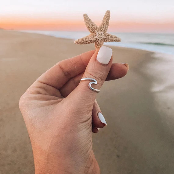 New! // Sterling Silver Wave Ring | Etsy (US)