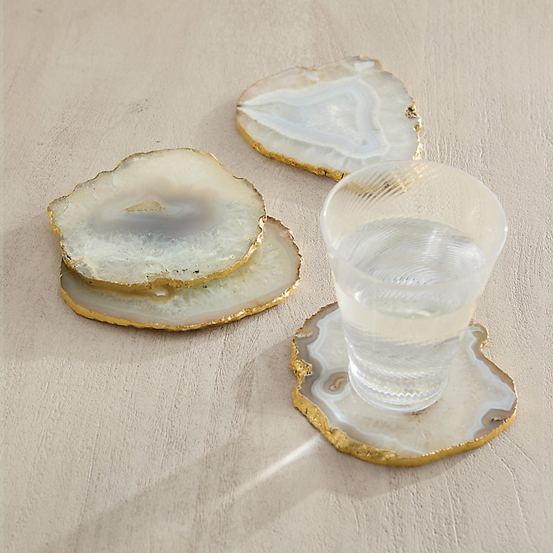 Set of 4 Gilded Stone Coasters - Ballard Designs | Ballard Designs, Inc.