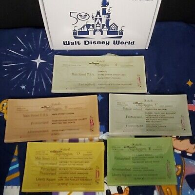 Disney World Park 50th Anniversary Vault Ticket Trinket Tray Coaster Set Box WDW | eBay US