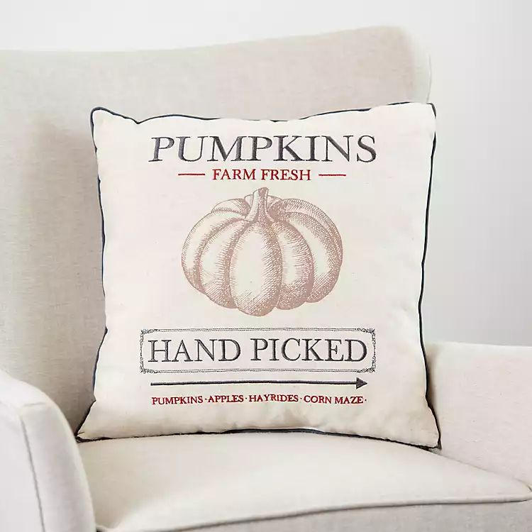 Hand Picked Pumpkins Throw Pillow | Kirkland's Home