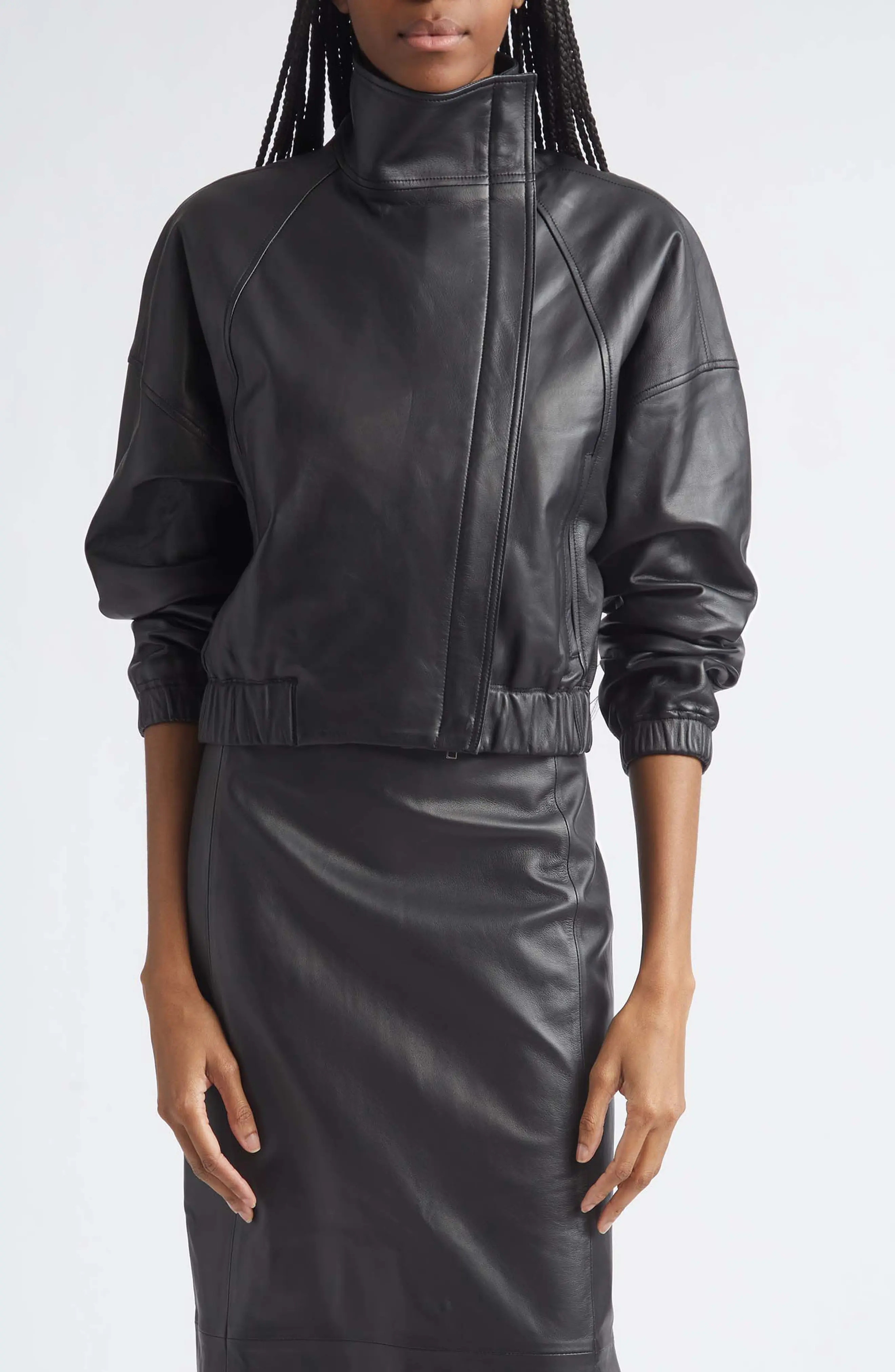 Vince Leather Moto Jacket in Black at Nordstrom, Size Medium | Nordstrom