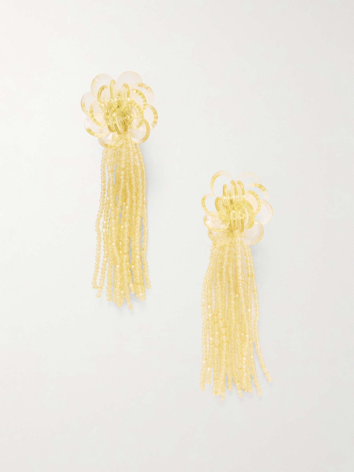 Oscar de la Renta - Flower Chandelier Gold-tone Earrings - Yellow | NET-A-PORTER (US)