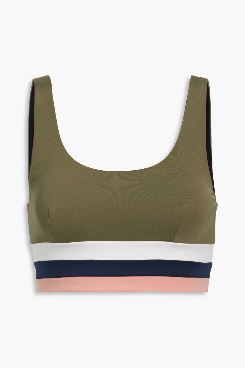 Army green Papillion Daisy striped stretch sports bra | THE UPSIDE | THE OUTNET | The Outnet (US and CA)