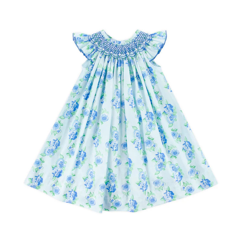 Happy Spring Blue Floral Smocked Dress | Classic Whimsy