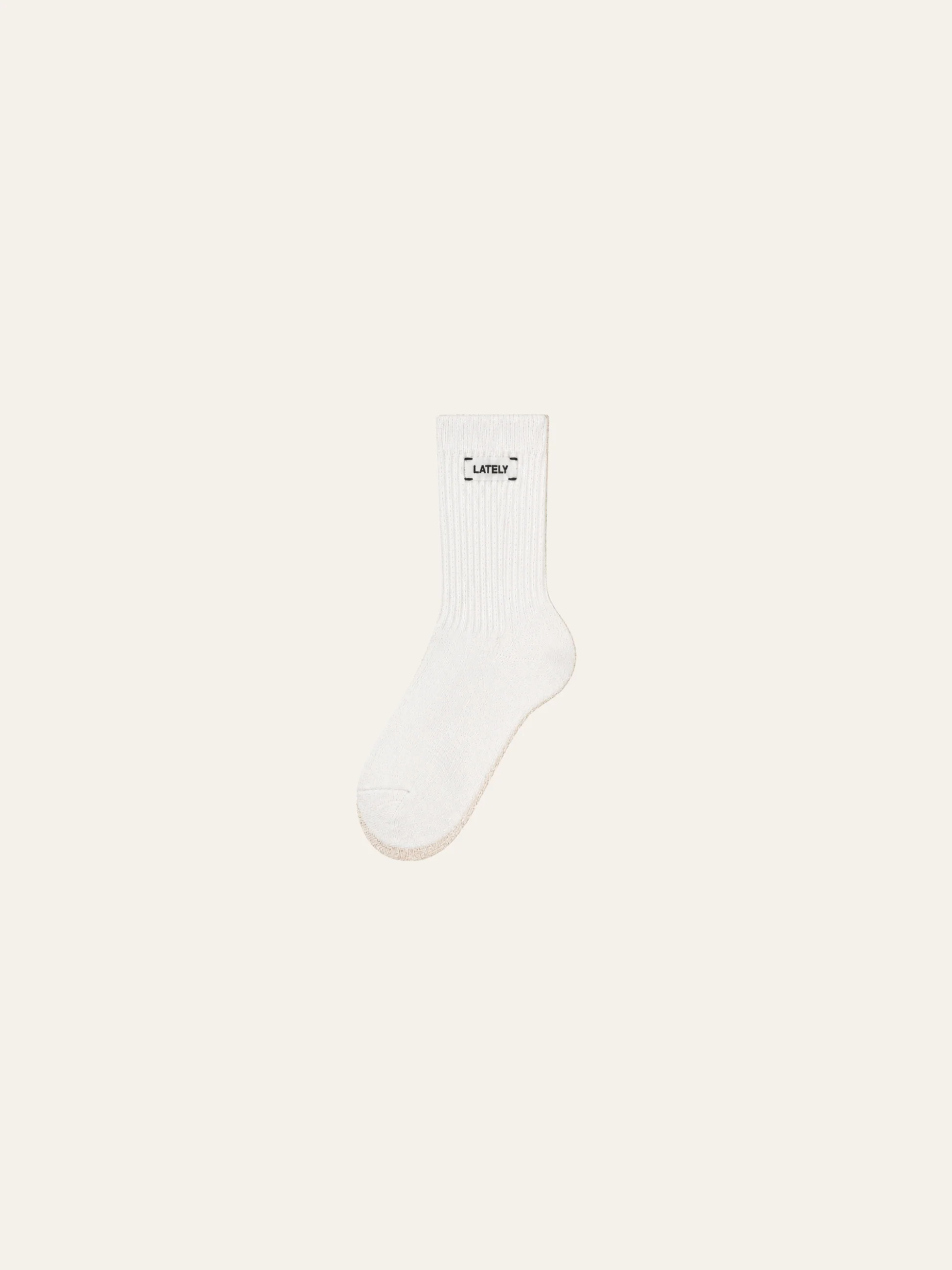 Ribbed Half Crew Socks Ivory | Lately Lounge The Label