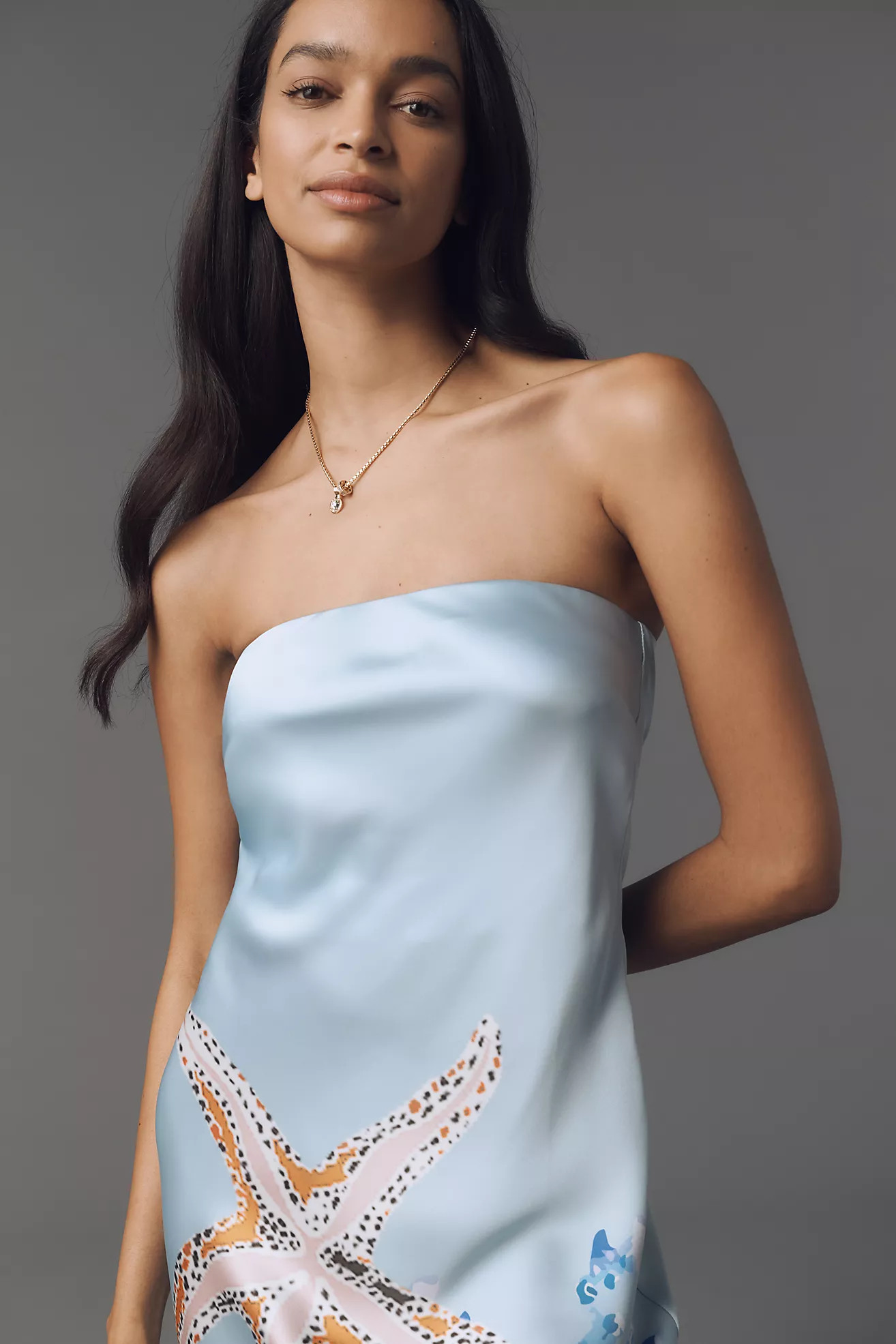 The Fleur Strapless Satin Maxi Slip Dress | Anthropologie (US)