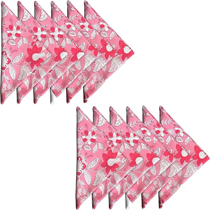 Craftbot Thin Washable Cotton Napkin 18x18 inches - Lightweight Cloth Printed Napkins Set of 12 -... | Amazon (US)