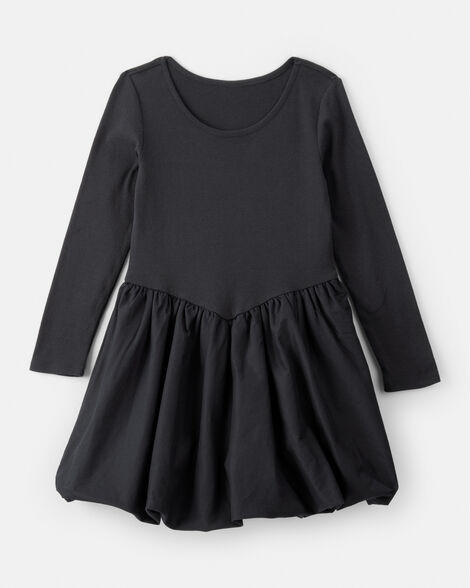 Girls Long Sleeve Cotton Bubble Dress - Black | Carter's Inc