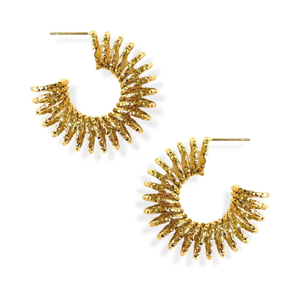 Textured Coil Hoop Earring | Ellie Vail Jewelry