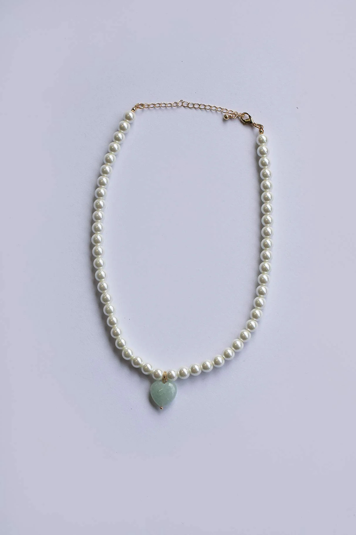 Telka Pearl Heart Necklace White / Green | Princess Polly US