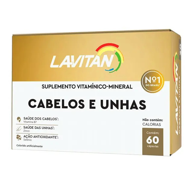 LAVITAN CABELOS E UNHAS 60 CáPSULAS | DrogaRaia (BR)