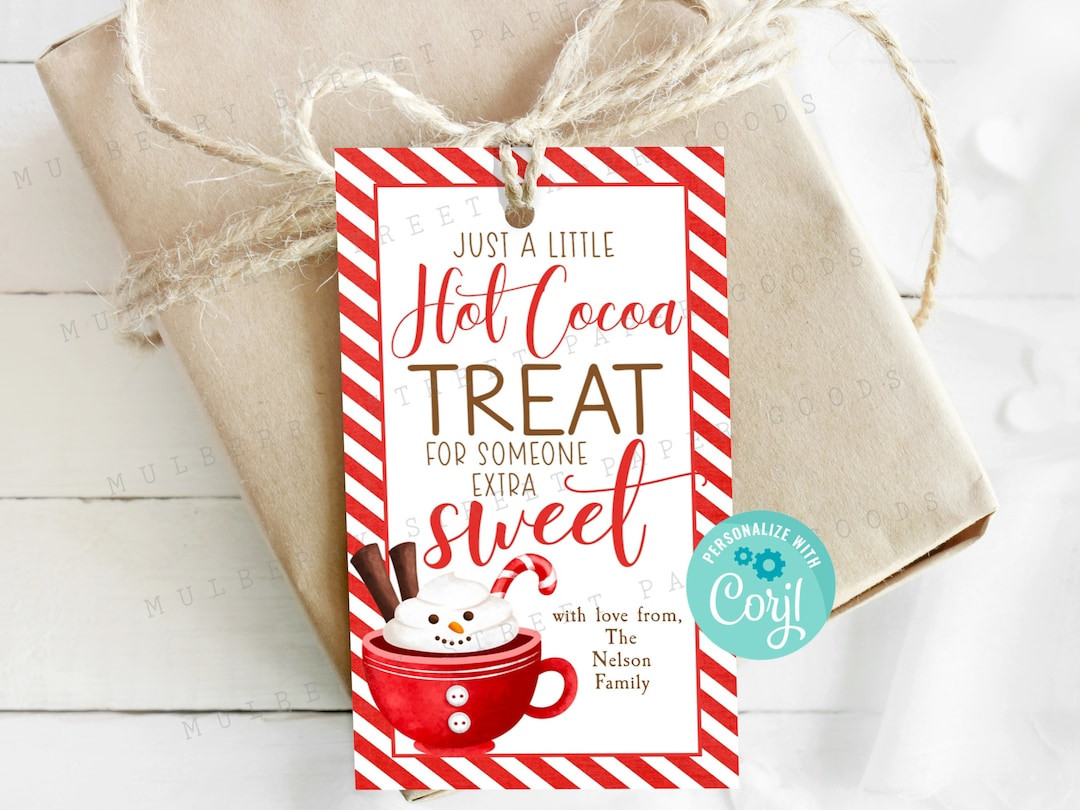 Printable Hot Cocoa Christmas Gift Tag Hot Chocolate Treat - Etsy | Etsy (US)