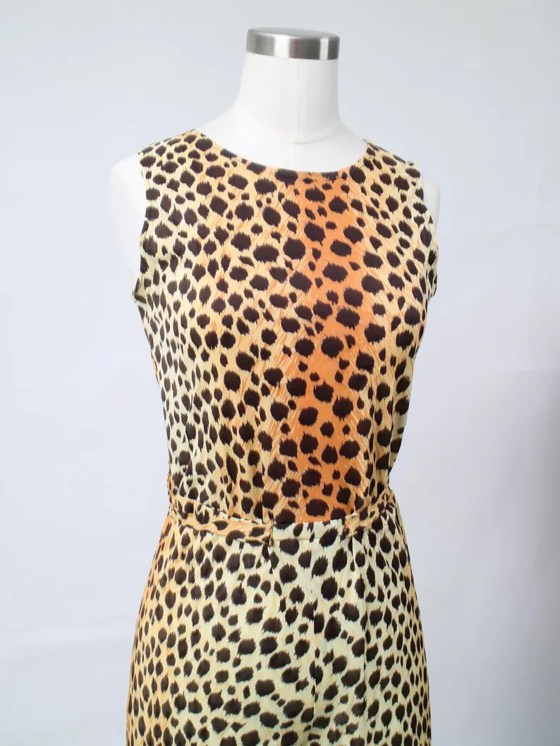 1970s nylon leopard print jumpsuit V375 | Etsy (Global)