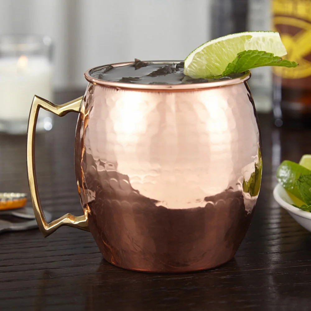 Modern Home Authentic 100% Solid Copper Hammered Moscow Mule Mug - Nickel Lined - Walmart.com | Walmart (US)