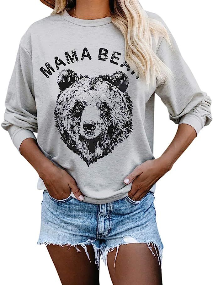 SUUKSESS Women Sweatshirts Graphic Pullover Tops Long Sleeve Fashion Shirts | Amazon (US)