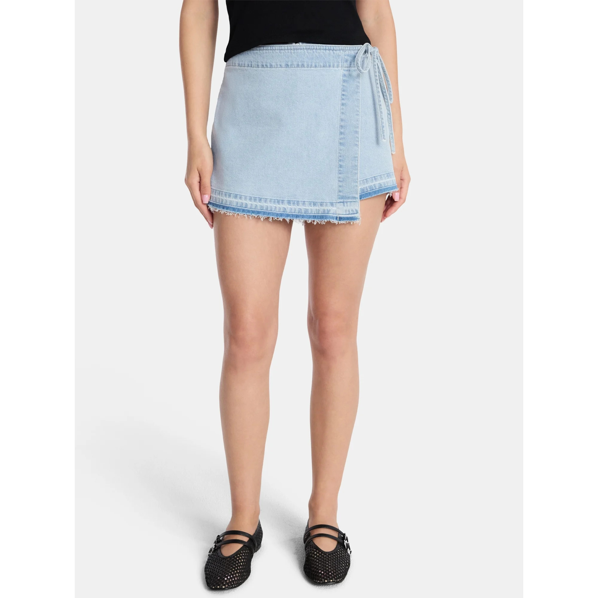 Madden NYC Women’s Asymmetrical Wrap Skort, Sizes XXS-XXL - Walmart.com | Walmart (US)