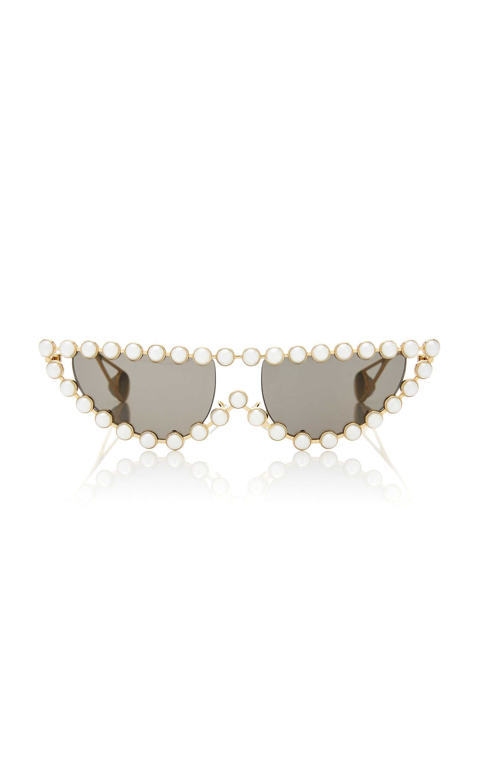 Faux Pearl-Embellished Cat-Eye Sunglasses | Moda Operandi (Global)