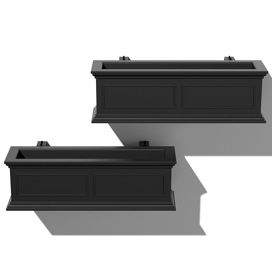 Veradek Brixton Series Plastic Railing Planter - Rectangular Planter for Outdoor Deck/Balcony | C... | Amazon (US)