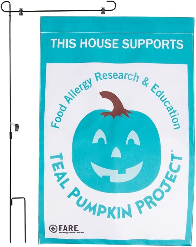 Halloween Garden Flag - "Teal Pumpkin Project" - POLE INCLUDED- 12" x 18" - Outdoor Water and Wea... | Amazon (US)