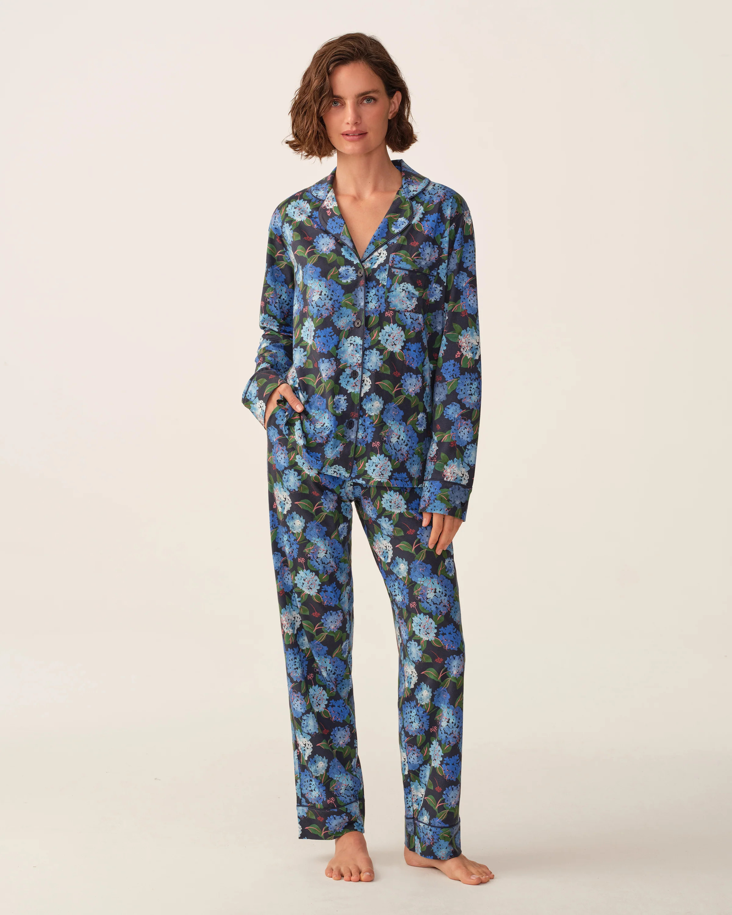 Petite Plume x Hedges Women's Pima Pajama Set in Hydrandea XS | Petite Plume