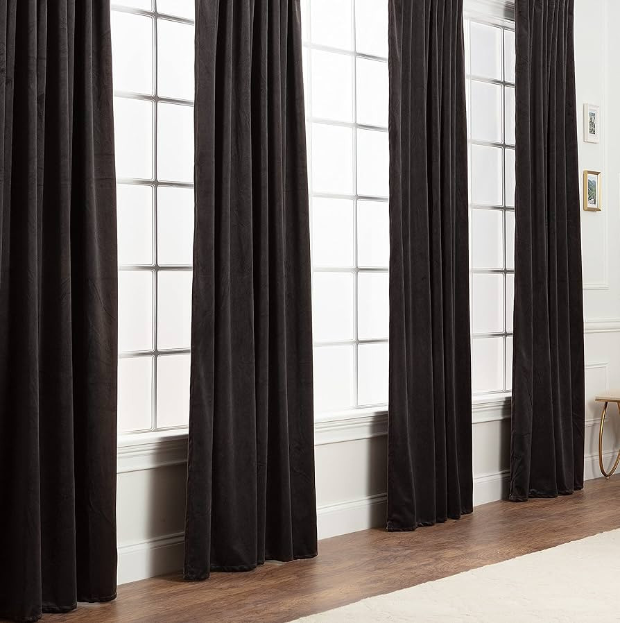 Chanasya Premium 2-Panel Blackout Velvet Curtains - Classy & Solid Drapes for Living Room or Bedr... | Amazon (US)