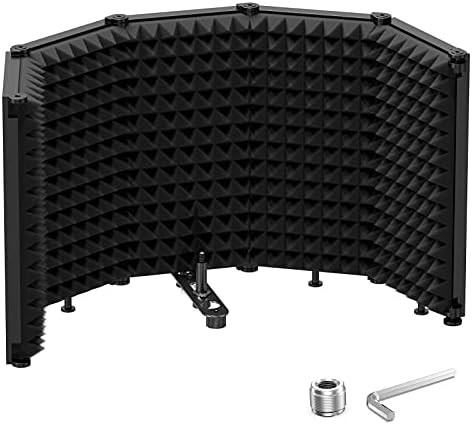 Moukey Microphone Isolation Shield, Foldable Mic Shield with Triple Sound Insulation, Reflection ... | Amazon (US)