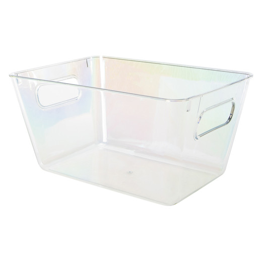 clear iridescent storage bin | Five Below