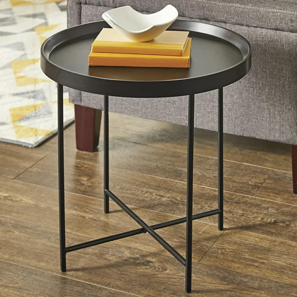 Better Homes & Gardens Montclair Round Accent Table, Black Finish | Walmart (US)