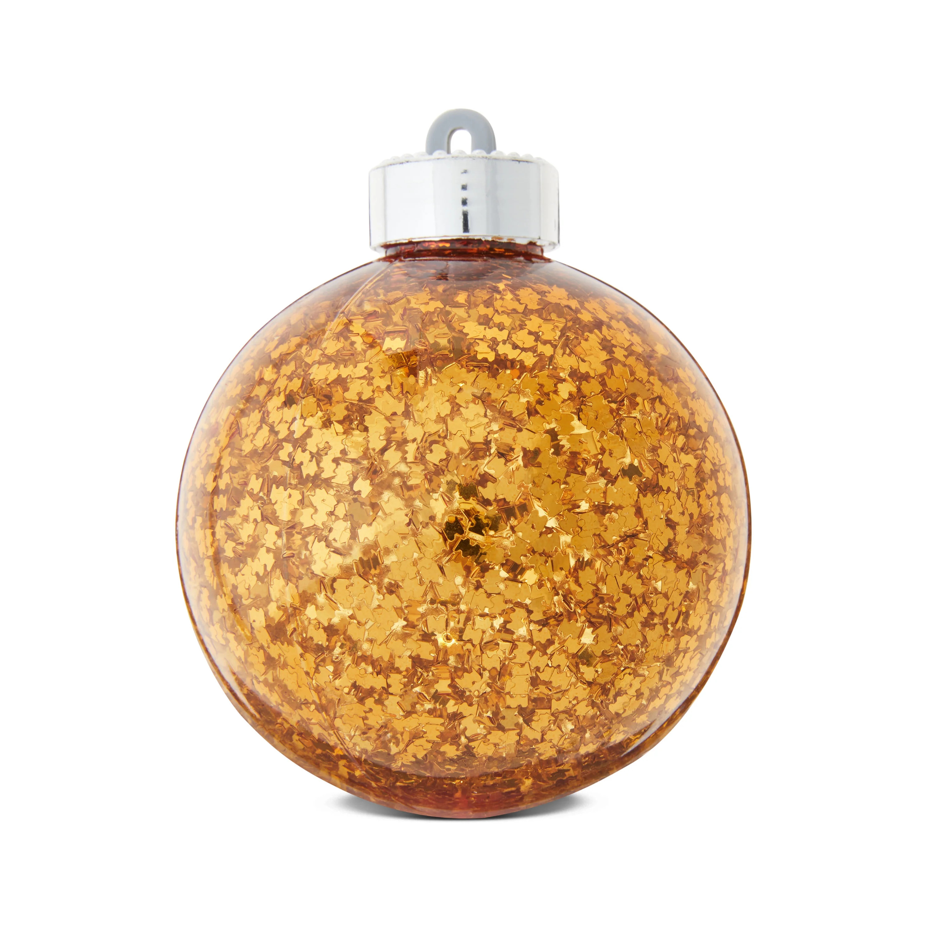 Light-Up Clear with Gold Flakes Plastic Christmas Ornament, 3.1", by Holiday Time - Walmart.com | Walmart (US)