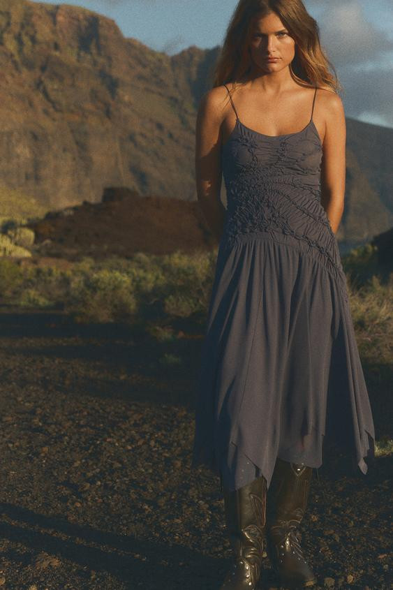 ASYMMETRICAL DRESS WITH RUCHING | Zara US