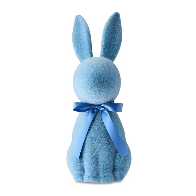 Easter Flocked Blue Bunny Decor, 16 in, by Way To Celebrate | Walmart (US)