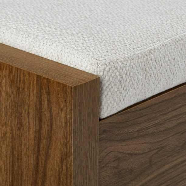 Bouclair Walnut Fabric and Wood Bench | Walmart (CA)