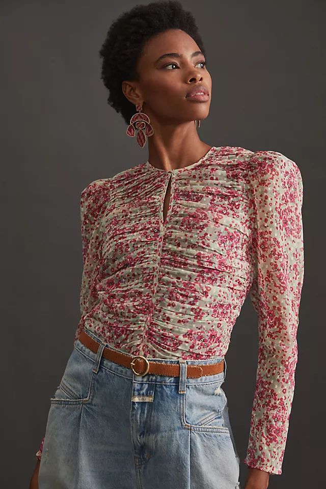 Let Me Be Ruched Floral Blouse | Anthropologie (US)
