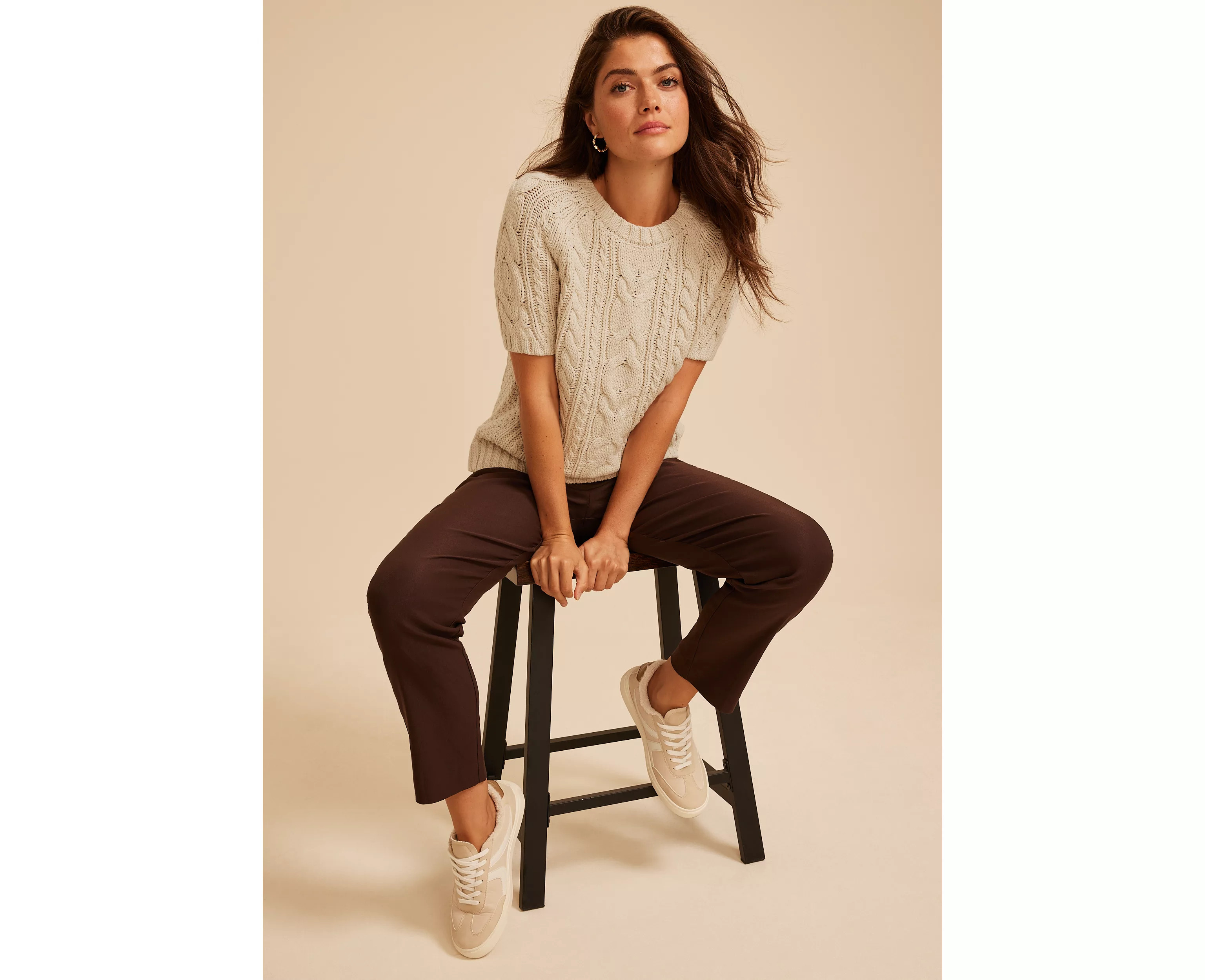 Cable Knit Short Sleeve Sweater | maurices | Maurices