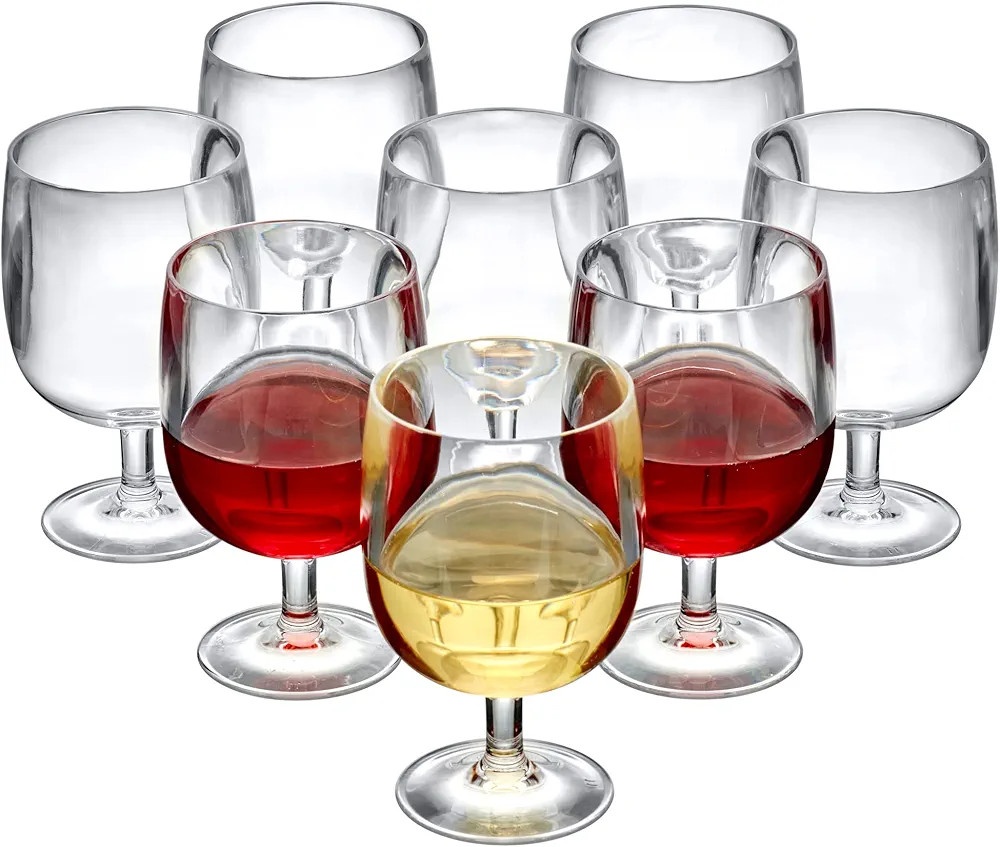 Amazing Abby Stacy 12-Ounce Plastic Wine Glasses, Set of 8 | Amazon (US)