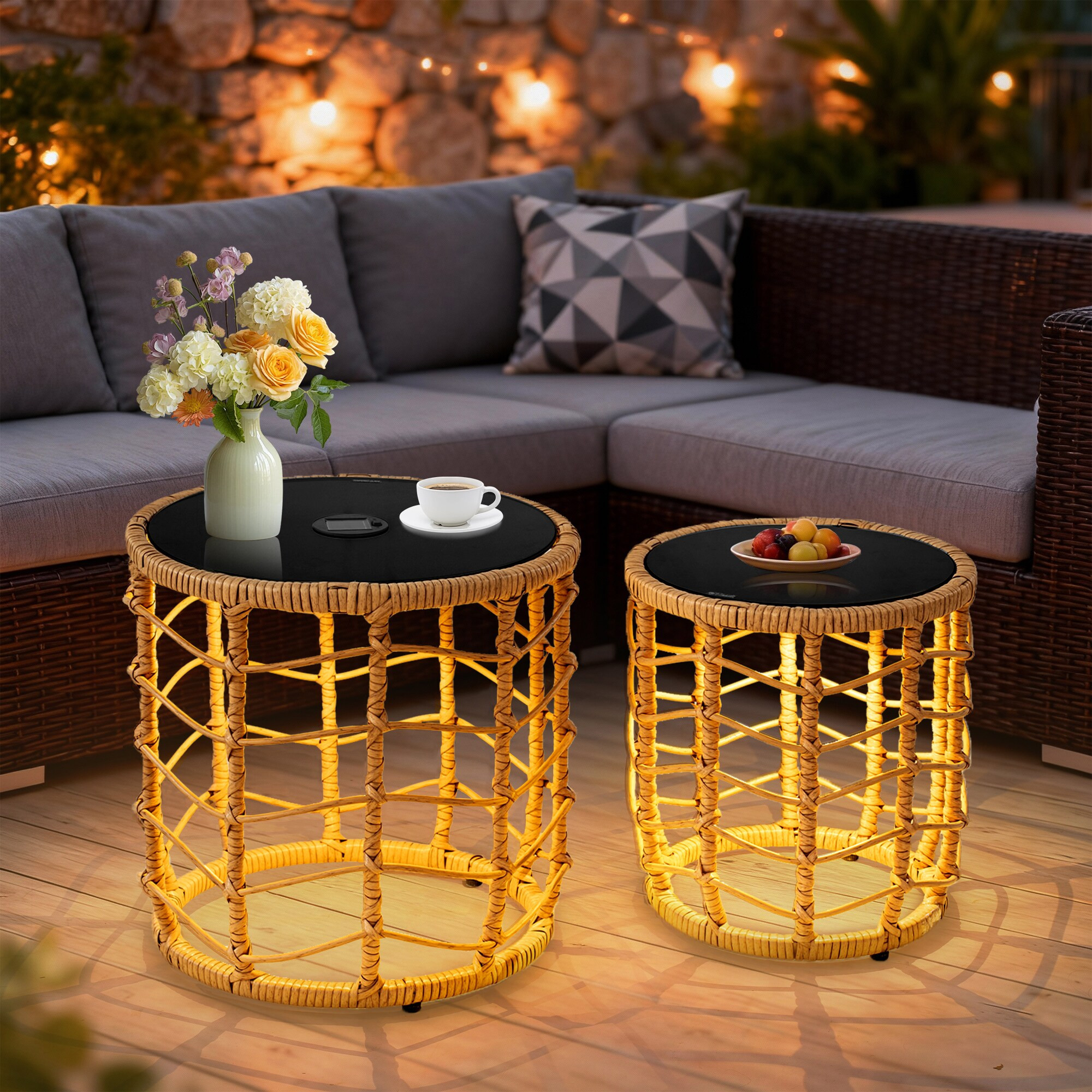 Grearden 2 -Piece Wicker Patio Conversation Set one_size | ZHNF141-BG | Lowe's