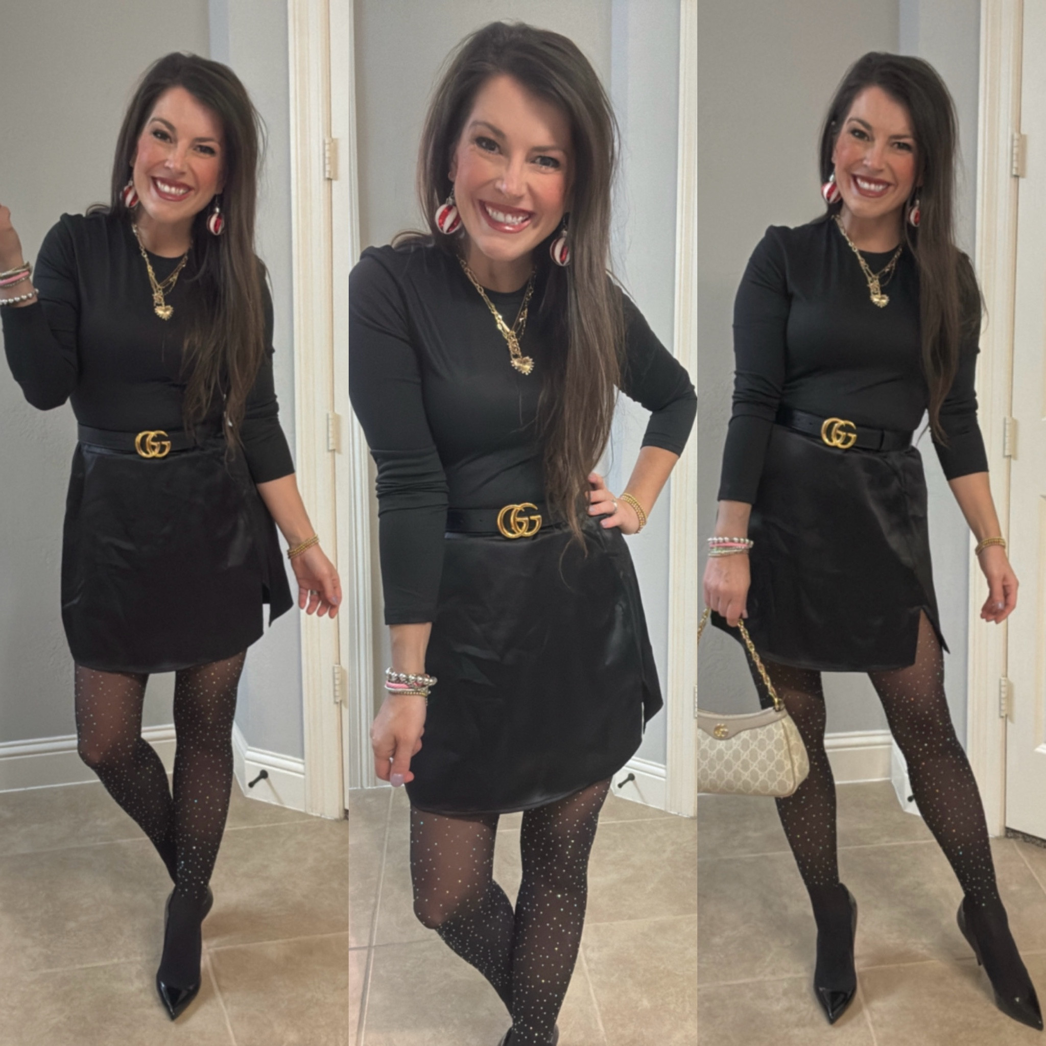 Who says black isn’t a Christmas color?! Love this OOTD inspo! 

Holiday party, Christmas party outfit, Christmas style 

#LTKPetite #LTKootd #LTKFindsUnder100