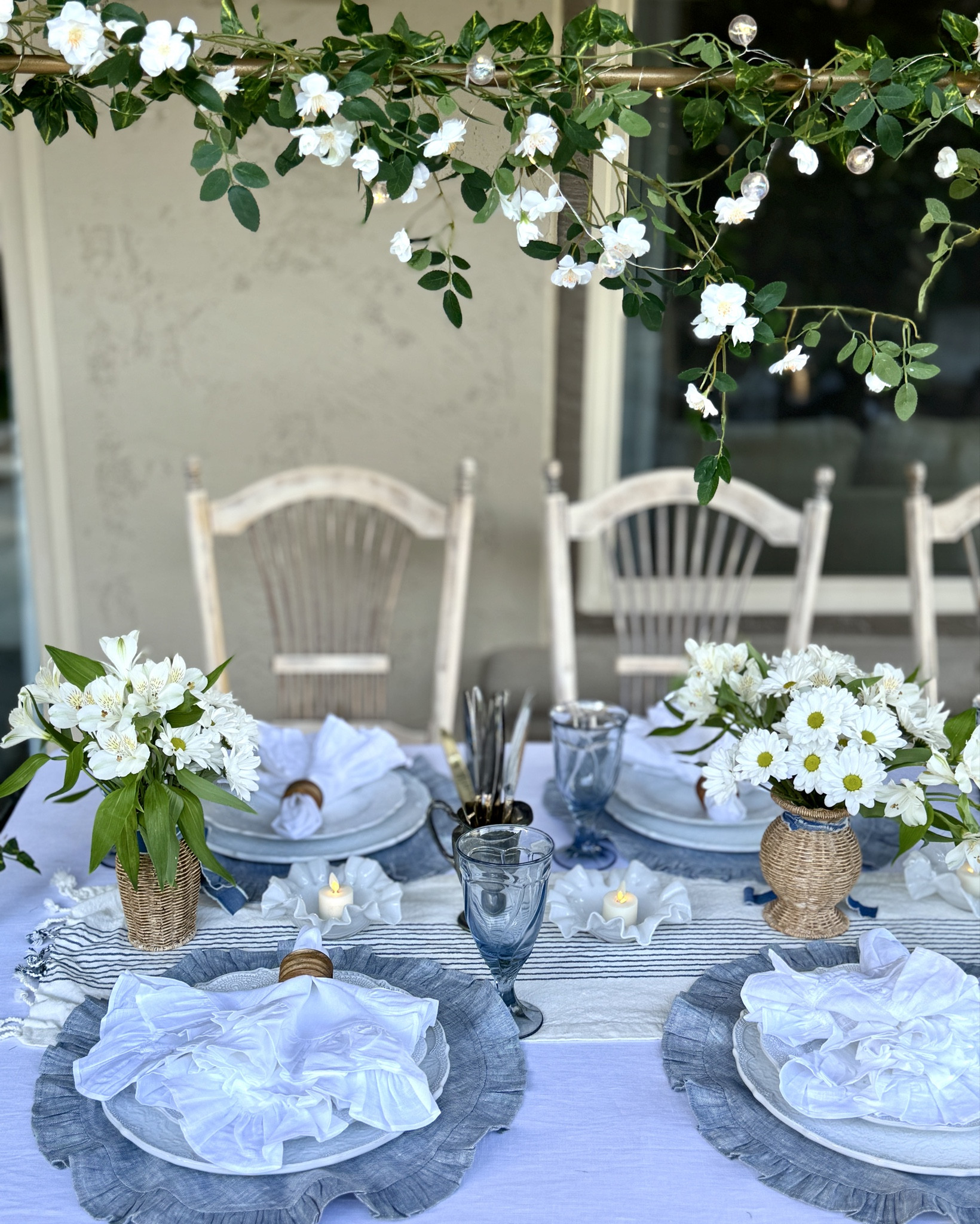 Still photos of the table I created for a Bridal Shower, Backyard Wedding, Wedding Anniversary, Vow Renewal 

NOTE: tablecloth, dishes and placemats are from Arte Italica & Crown Linen. Best to go to their website directly, or see similar items below. 

 I have a discount code for the woven vases or any other @mudpiegift JOYFUL15 at Mud Pie checkout 

Wedding shower, bridal shower, backyard wedding, DIY wedding decor, wedding decorations, anniversary party, 

#LTKParties #LTKHome #LTKWedding