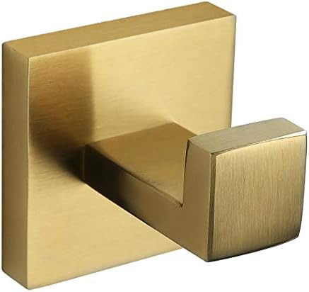 VELIMAX Premium Stainless Steel Towel Hook Brushed Gold Square Robe Hook Coat Hook Heavy Duty Wal... | Amazon (US)
