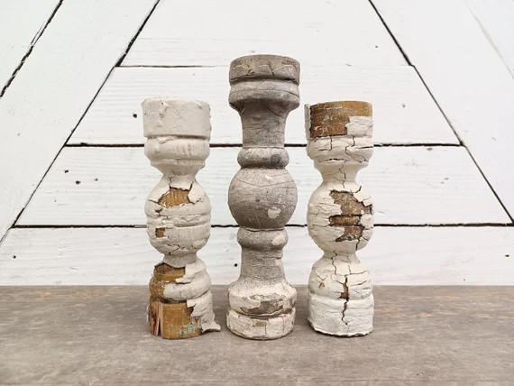 Chippy White Spindle  Architectural Salvage  Vintage - Etsy | Etsy (US)