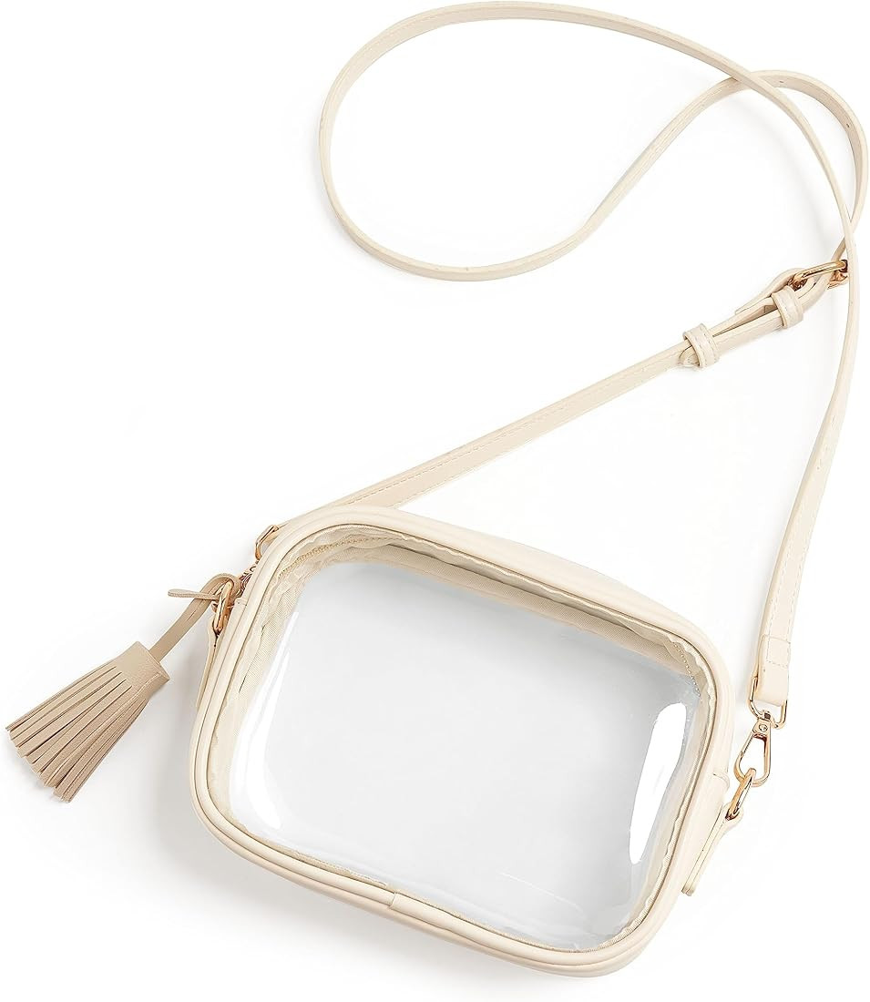 Clear Bag Stadium Approved, PVC Clear Crossbody Purse Small Clear Crossbody Bag with Adjustable S... | Amazon (US)