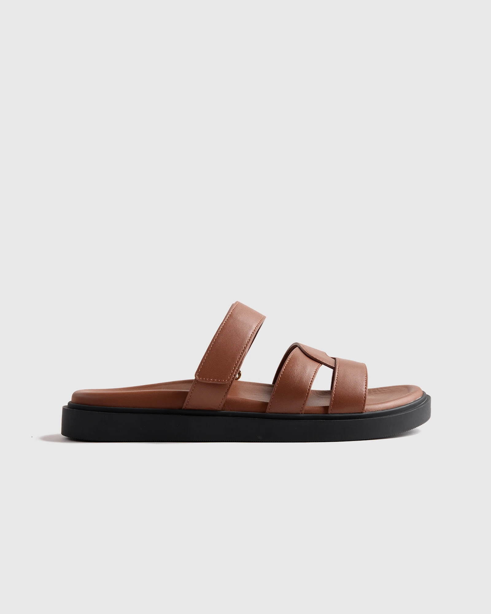 Quince | Women's Italian Leather Sport Slide Sandal in Cognac, Size 10 | Quince