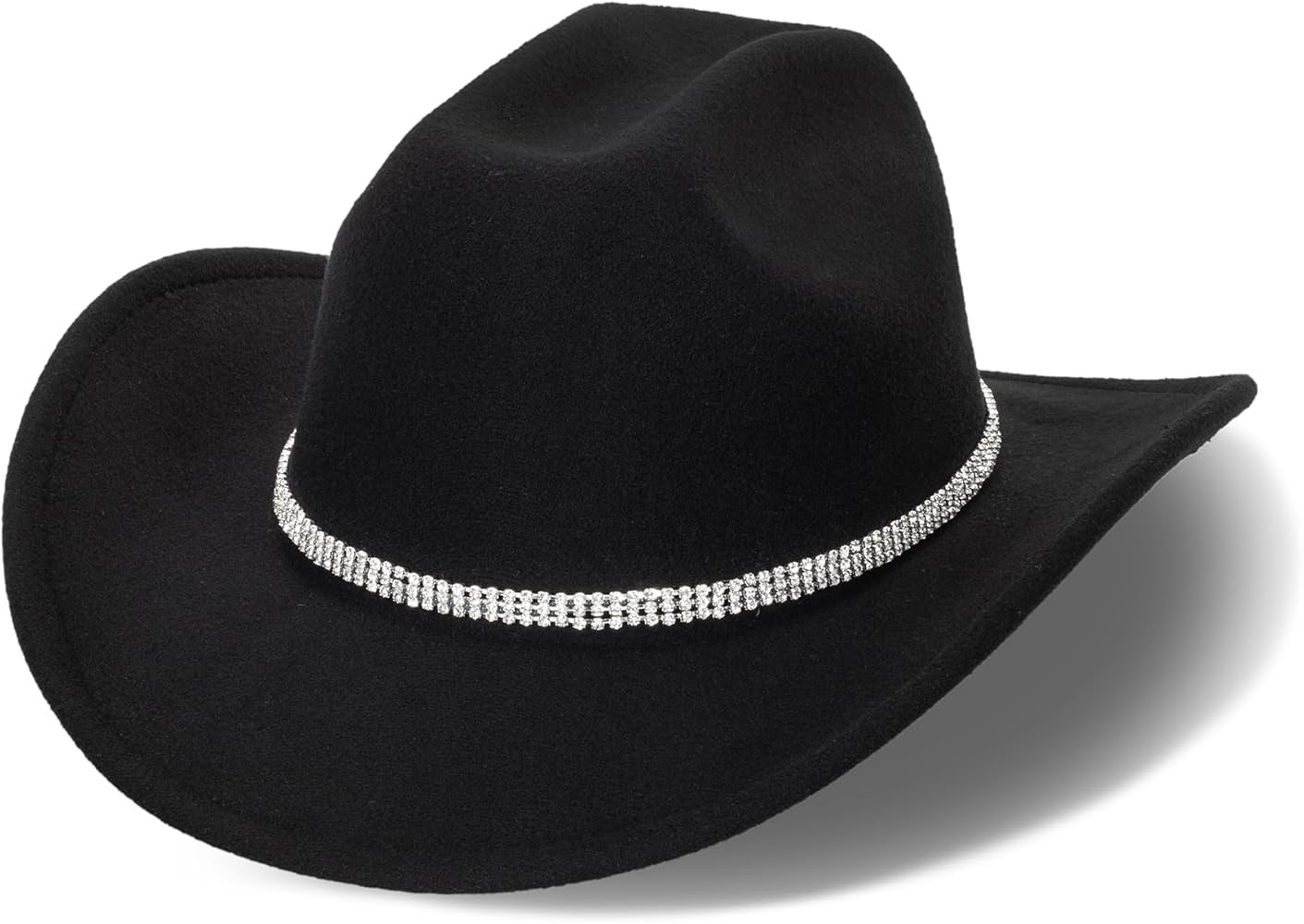 Women Western Rhinestone Cowboy Hat - Classic Bling Diamond Band Decoration Rodeo Fedora Hat(Size... | Amazon (US)
