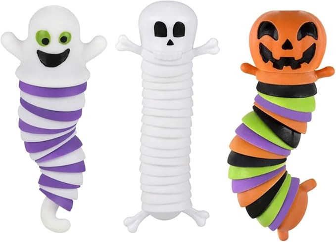 Halloween Wiggle Fidget Toys - Ghost, Jack O Lantern, and Skeleton - Fidget, Sensory, Articulated... | Amazon (US)