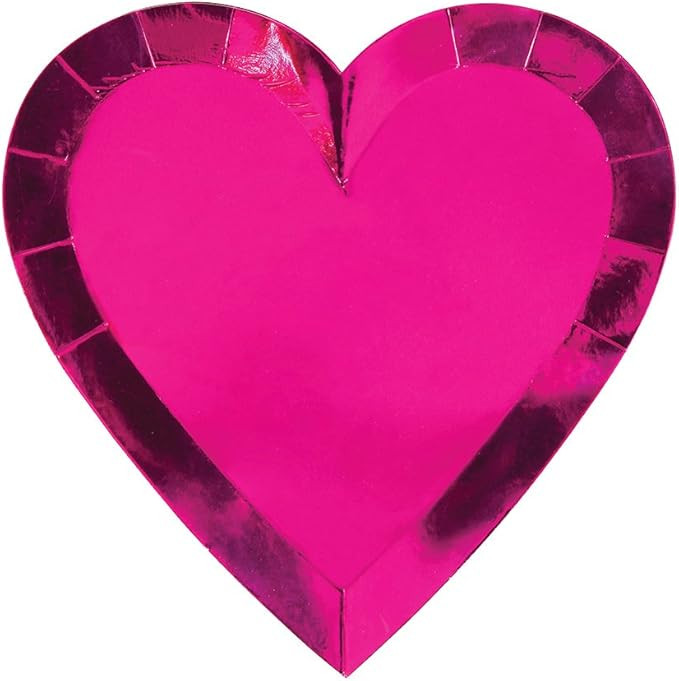 Meri Meri Pink Foil Heart Plates | Amazon (US)