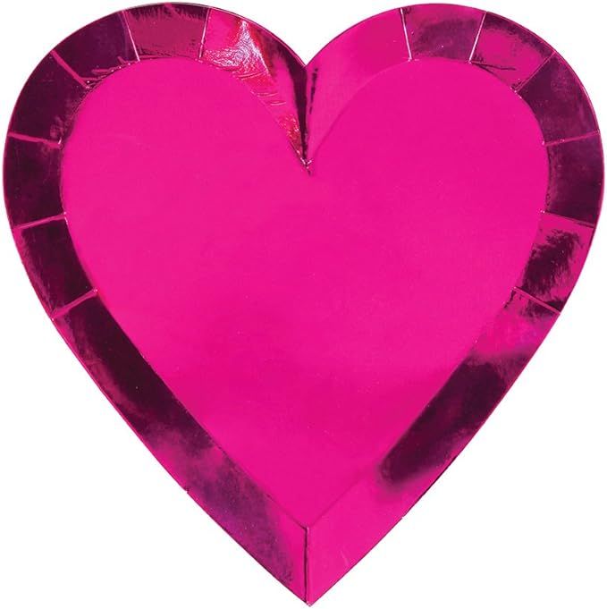 Meri Meri Pink Foil Heart Plates | Amazon (US)