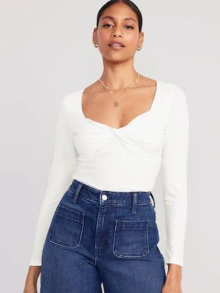 Fitted Twist-Front Top for Women | Old Navy (US)