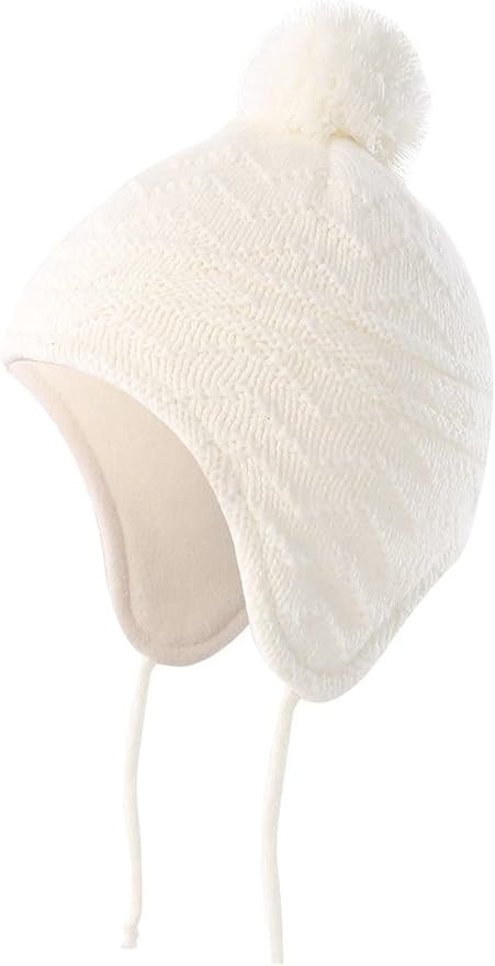 Connectyle Toddler Boys Girls Fleece Lined Knit Kids Hat with Earflap Winter Hat | Amazon (US)