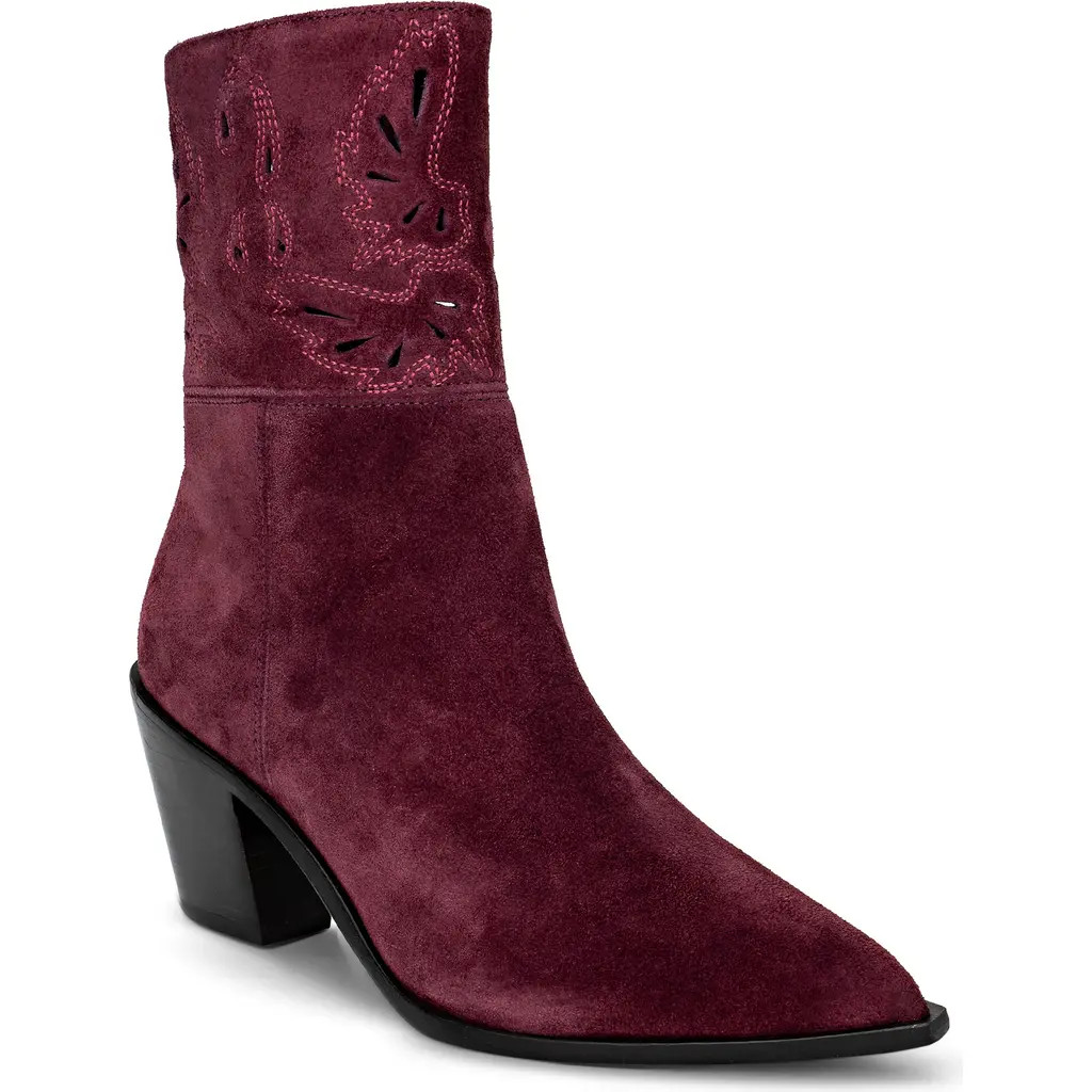 L'AGENCE Anne Western Boot in Burgundy Suede at Nordstrom Rack, Size 7 | Nordstrom Rack